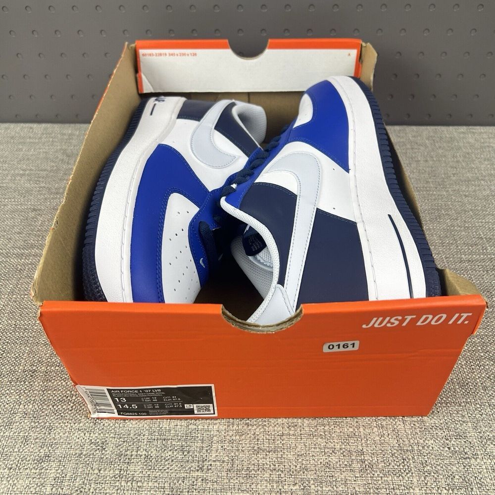 Nike Air Force 1 '07 LV8 Shoes White Game Royal Blue Retro FQ8825-100 Mens Sz 13 - Picture 9 of 10